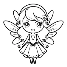 Printable Fairy Coloring Page Black & White