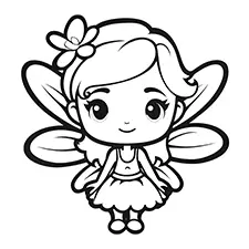 Printable Fairy Coloring Pages Black & White