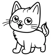 Printable Kitten Coloring Page Black & White