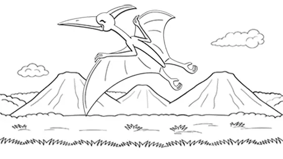 Printable Pterodactyl Coloring Pages Free PDF Download Black & White