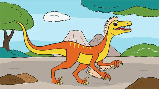 Printable Velociraptor Coloring Page PDF Color