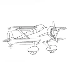 Propeller Airplane Coloring Page Black & White