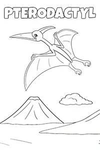 Pterodactyl Coloring Sheet Black & White