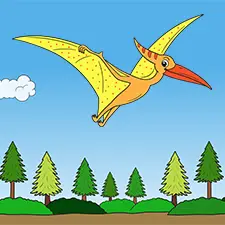 Cute Pterodactyl Colouring Pages