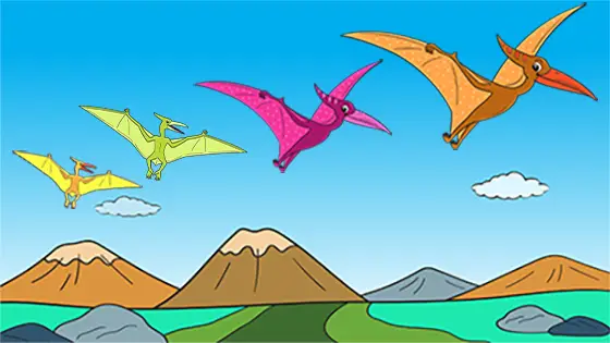 Pterodactyl Family Coloring Page Color