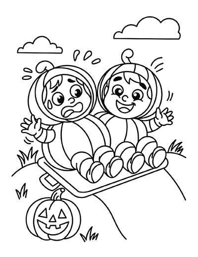 Pumpkin Kids Coloring Page