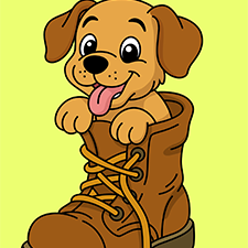 Puppy Inside A Shoe Printable