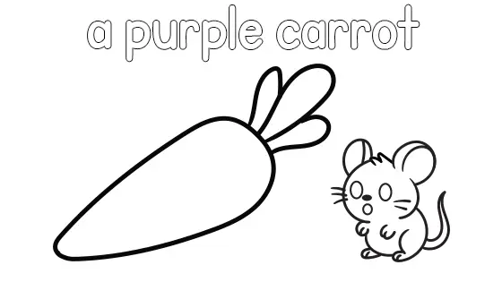 A Purple Carrot Coloring Page