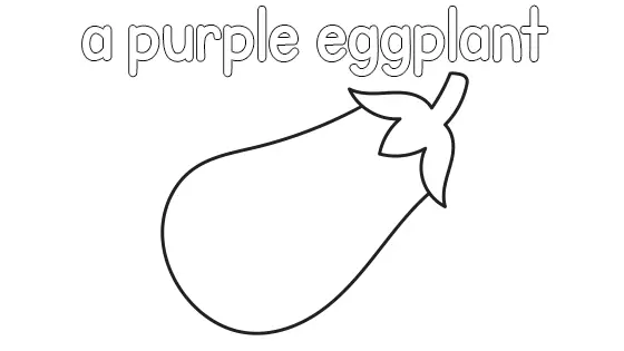 A Purple Eggplant Coloring Page