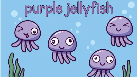 Purple Jellyfish Coloring Page