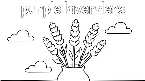 Purple Lavenders Coloring Page