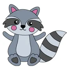 Cute Baby Raccoon Coloring Page