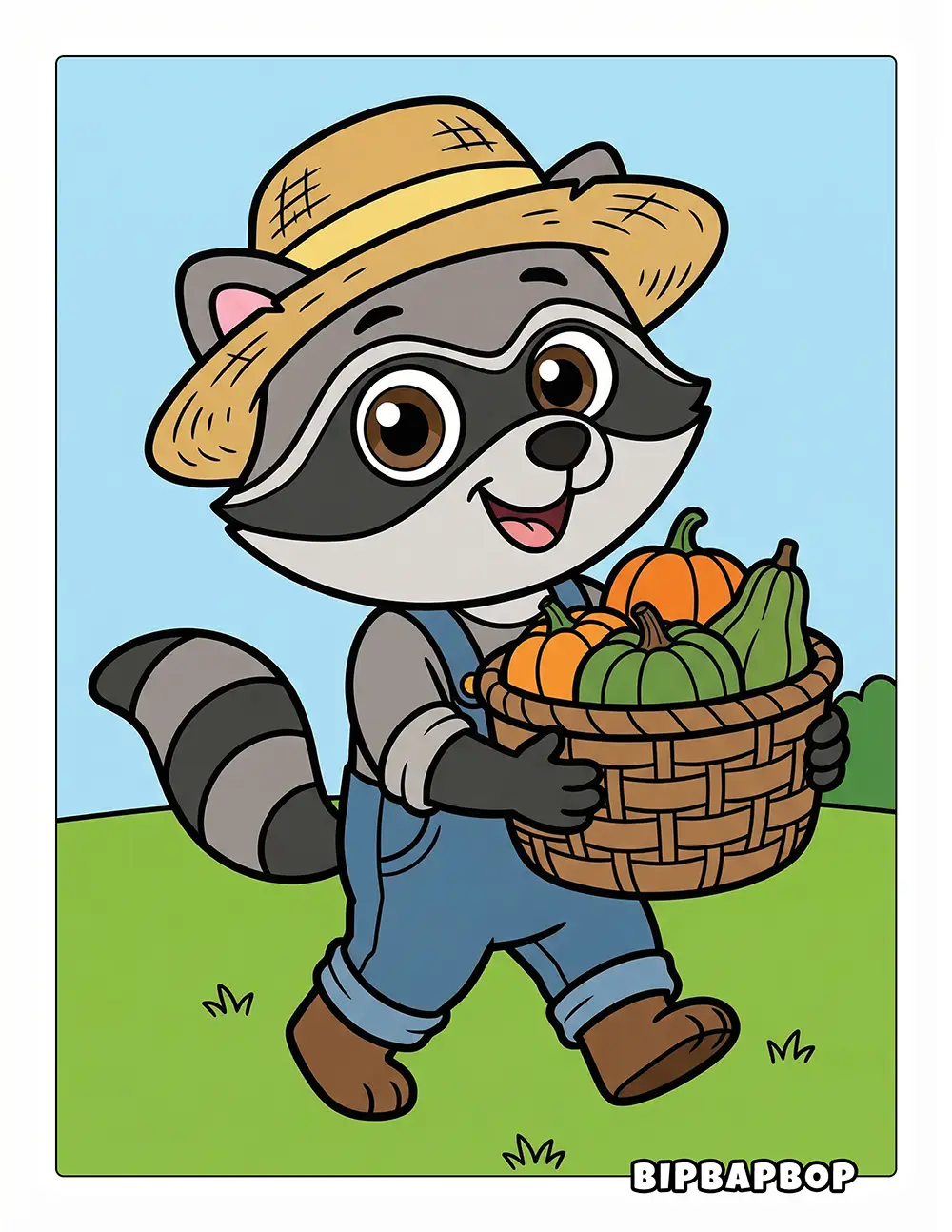 Raccoon Farmer Printable