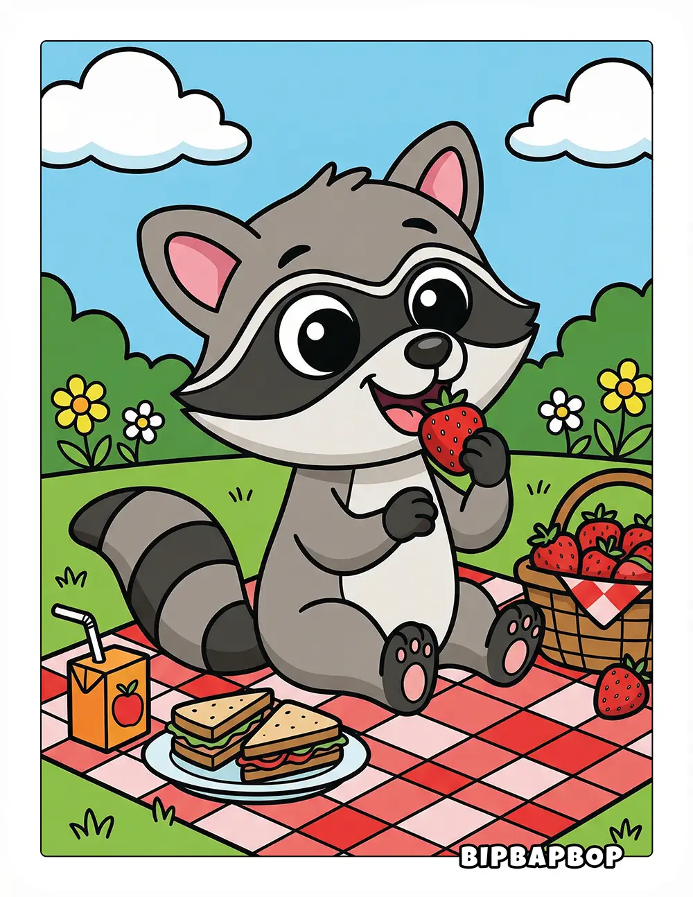 Raccoon Picnic Printable