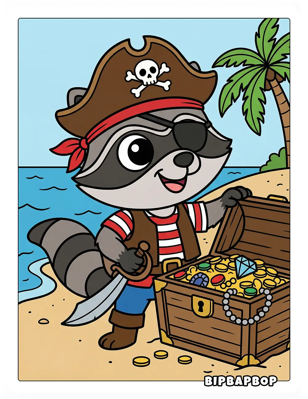 Raccoon Pirate Printable