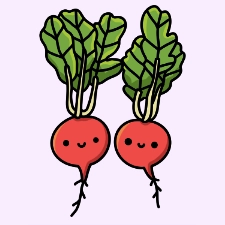 Radish Friends Coloring Page