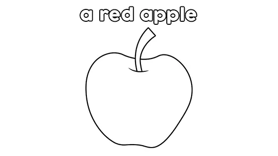 A Red Apple Coloring Pages Free PDF Download Black & White