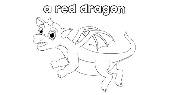 A Red Dragon Coloring Pages Free PDF Download Black & White