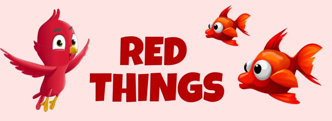 Red Things - A red bird and red fish