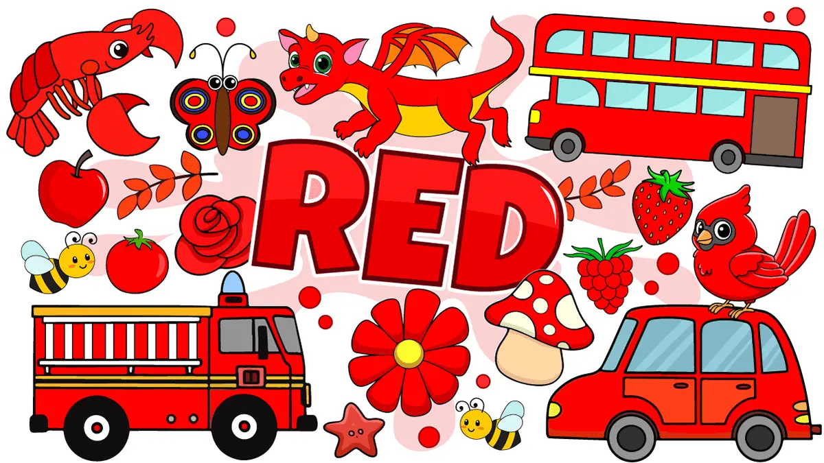 Red Things - A red bird and red fish