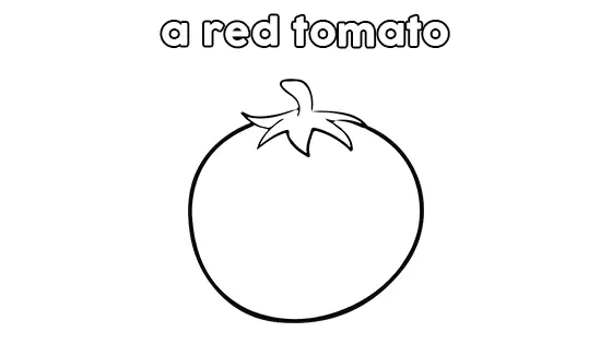 A Red Tomato Coloring Pages Free PDF Download Black & White