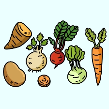 Root Vegetables Coloring Page