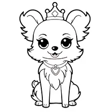 Royal Dog Coloring Page Black & White