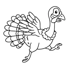 Running Turkey Coloring Page Black & White