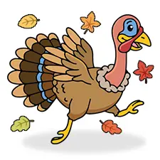 Running Turkey Coloring Page