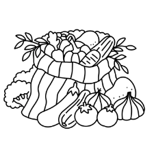 Sack Of Vegetables Coloring Page