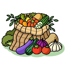 Sack Of Vegetables Coloring Page