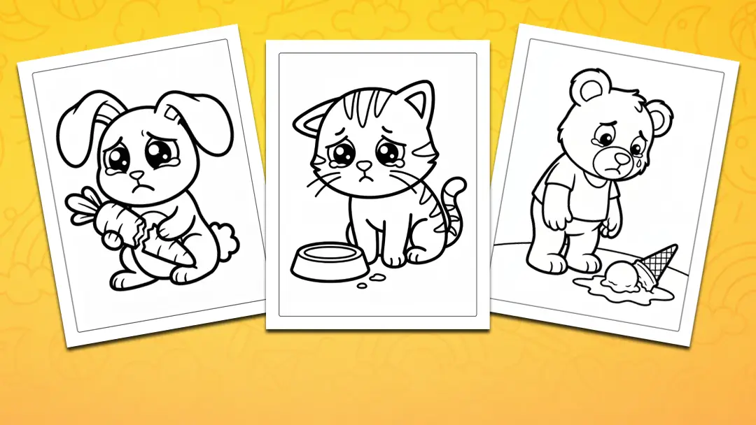 Sad coloring pages for kids — free printables for exploring big feelings