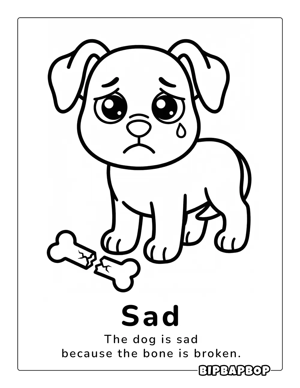 A sad dog with a broken bone