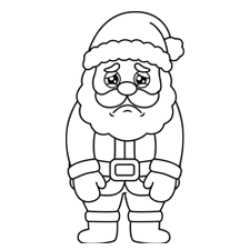 Sad Santa Coloring Page