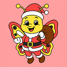 Santa Butterfly Printable