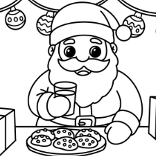 Santa Claus Riding His Sleigh Coloring Pages Black & White