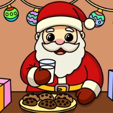 Santa Claus With Milk And Cookies Coloring Page