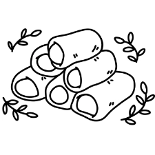 Sausage Rolls Coloring Page