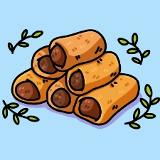 Sausage Rolls Coloring Page