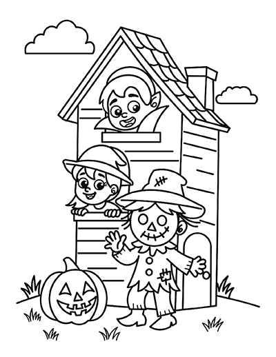 Scarecrow House Coloring Page