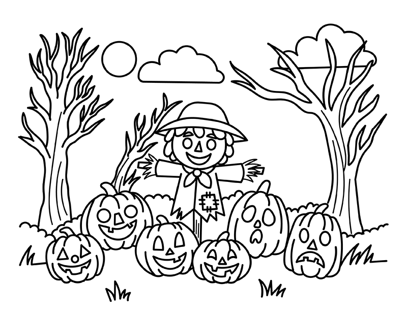 Scarecrow Patch Coloring Page