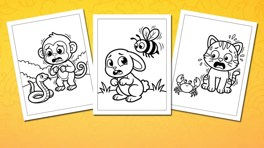Scared coloring pages for kids — free sheets for exploring big feelings