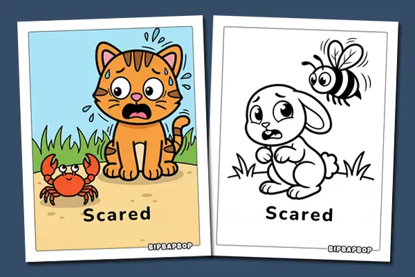 Scared coloring pages - Let your kids process their feelings with our free PDF printables
