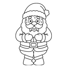 Scared Santa Coloring Page