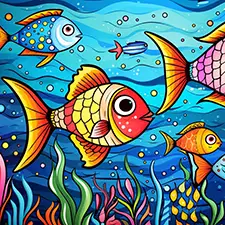 Shoal Of Fish Printable