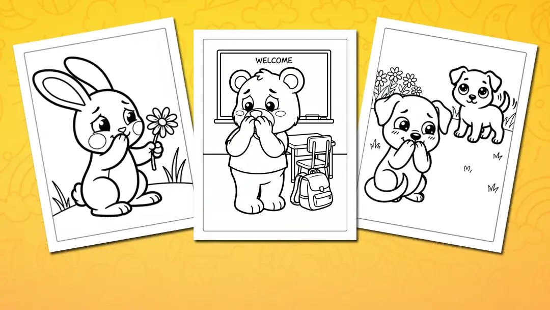Shy coloring pages for kids — free printables for exploring big feelings