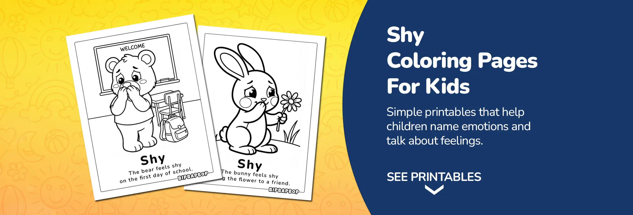 Shy Emotion Coloring Pages