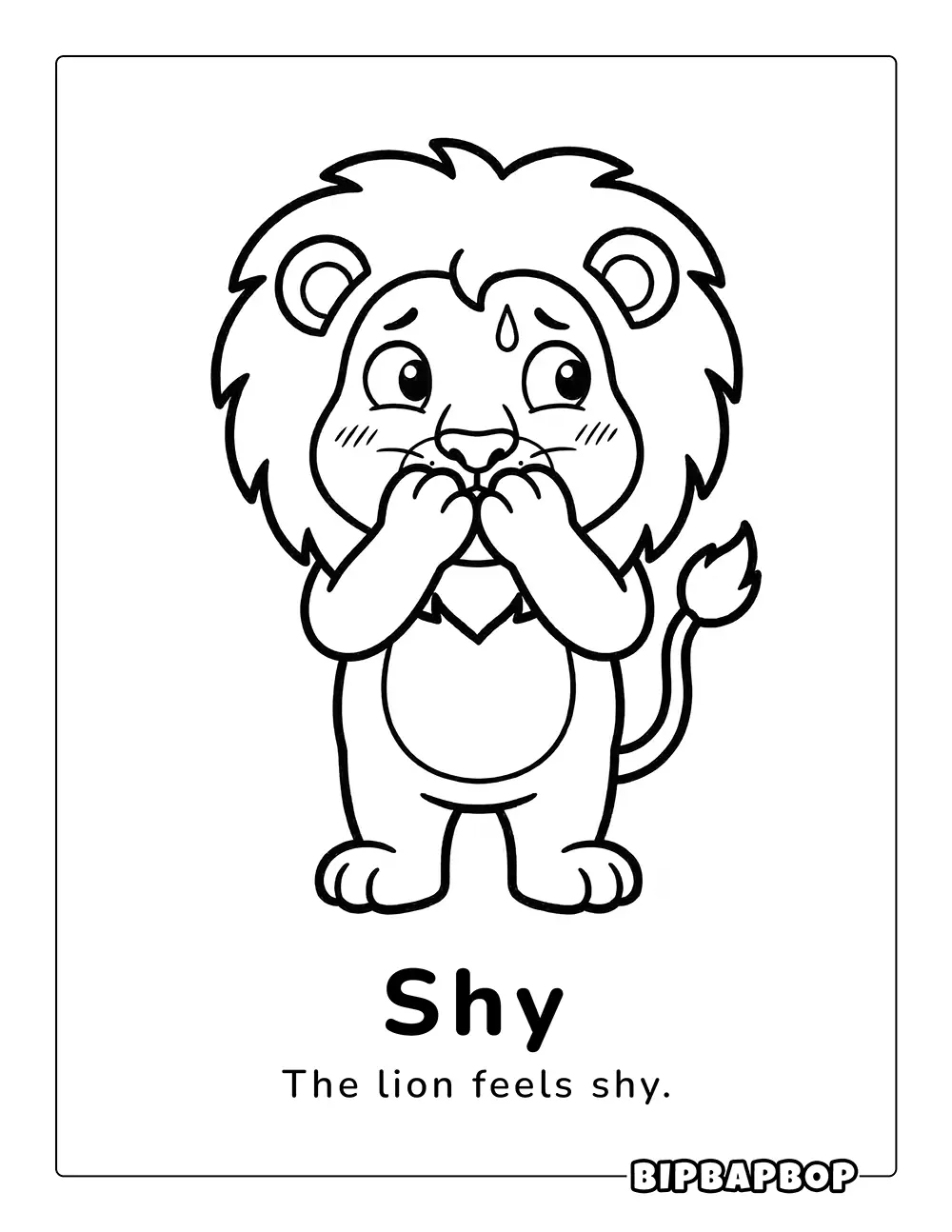 A shy lion