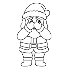 Shy Santa Coloring Page