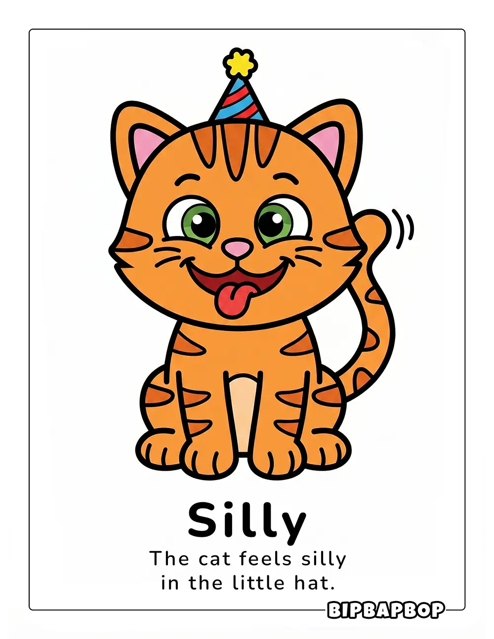 The cat feels silly in the little hat